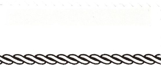 Satin-Kranzband, weiß mit Kordel-Rand - satinband