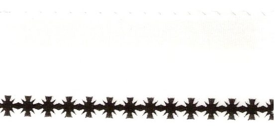 Satin-Kranzband, weiß mit Kreuz-Rand - satinband