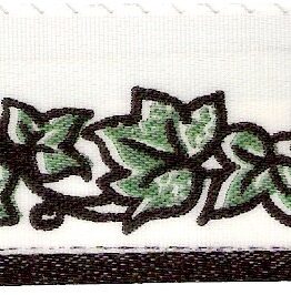 Satin-Kranzband mit grüner Efeu-Ranke - satinband