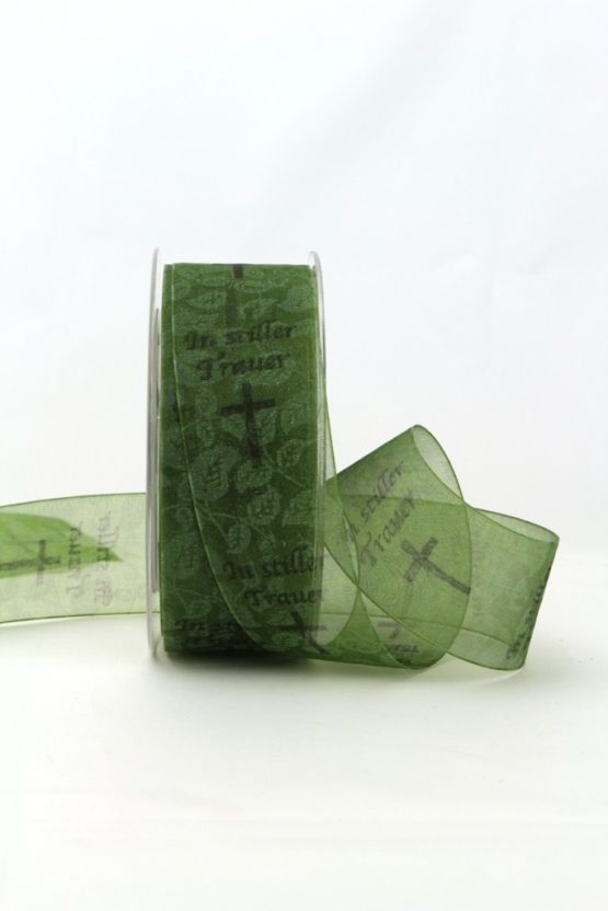 Trauerband In stiller Trauer, 40 mm, grün - trauerband