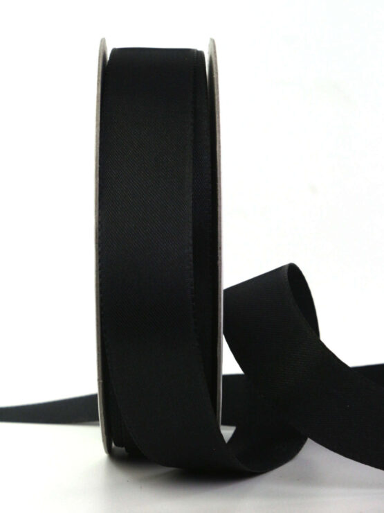 Taftband, schwarz, 25 mm breit, 50 m Rolle - trauerflor, trauerband