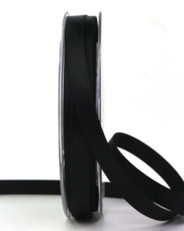 Satinband , schwarz, 10 mm breit, 25 m Rolle - trauerband, trauerflor