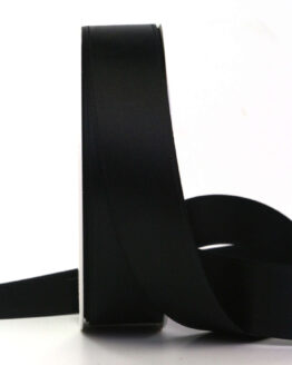 Satinband , schwarz, 25 mm breit, 25 m Rolle - trauerband, trauerflor