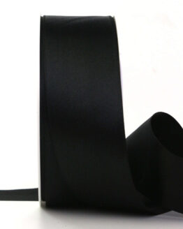 Satinband , schwarz, 40 mm breit, 25 m Rolle - trauerflor, trauerband