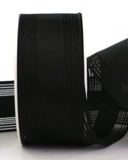 Gestreifter Trauerflor, schwarz, 40 mm breit, 25 m Rolle - trauerflor, trauerband