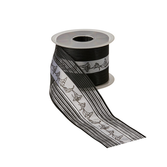 Trauerflor Calla, schwarz, 75 mm breit, 25 m Rolle - trauerflor, trauerband