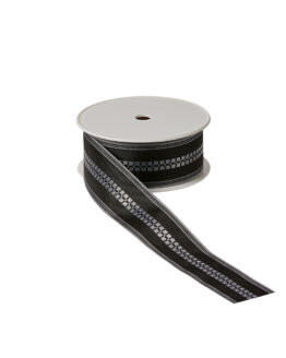 Trauerflor Antikmuster, schwarz, 40 mm breit, 25 m Rolle - trauerflor, trauerband