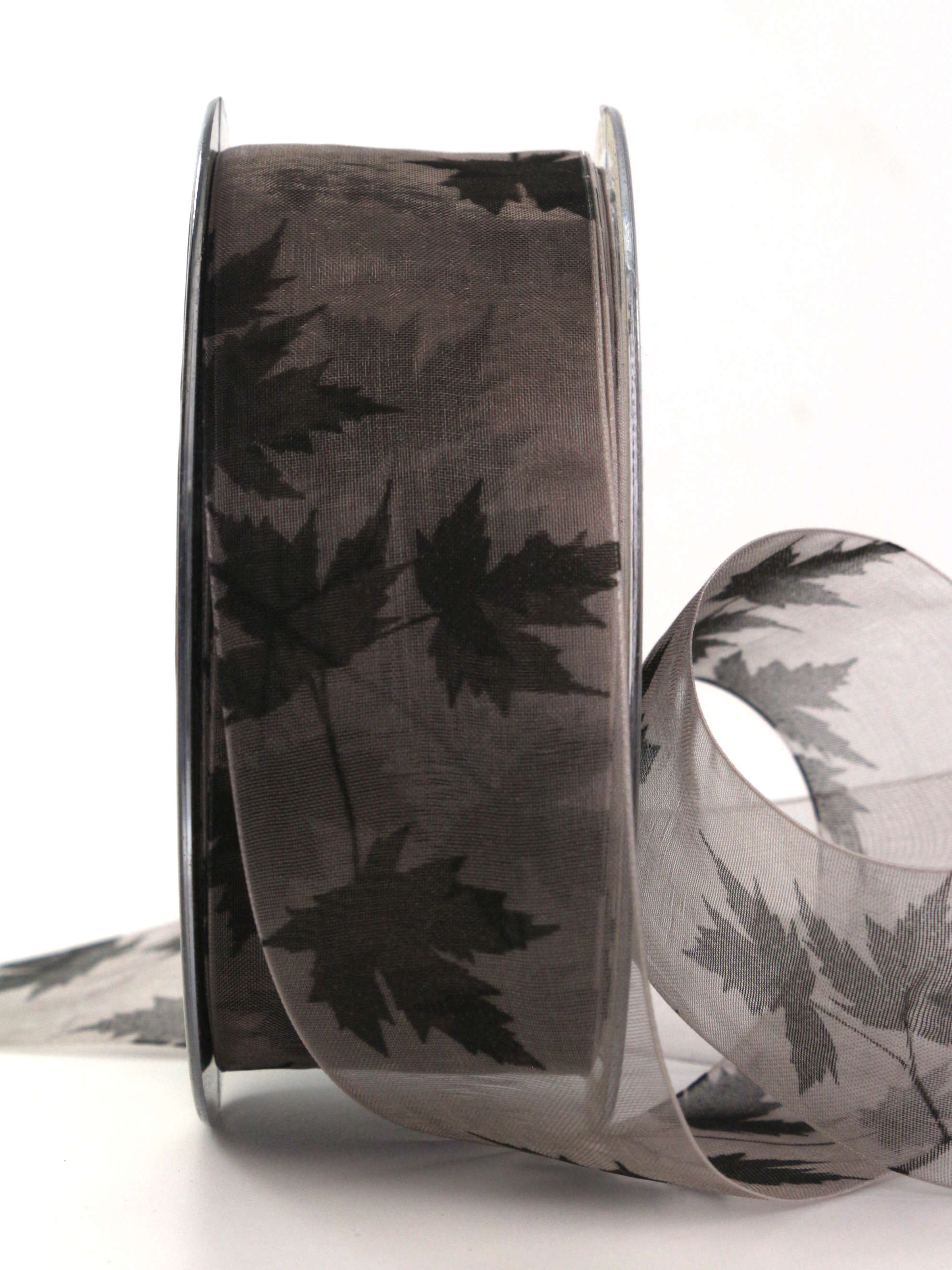 Trauerflor Laub, grau, 40 mm breit, 20 m Rolle - trauerflor, trauerband